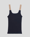 BASERANGE 25 Spring/Summer France Organic Cotton Contrast Color Vest Suspender Top BAS-TOSU-RC-SP25-AMPERA BLUE